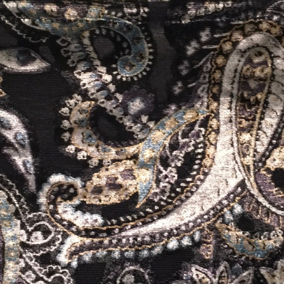 Jones New York top women’s size M shirt silky velour feel mesh inserts artsy - Picture 9 of 13